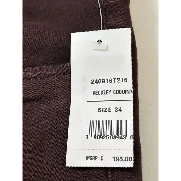 J Brand Kane Straight Fit Jean French Terry Burgundy Size 34 NWTs - Picture 4 of 13